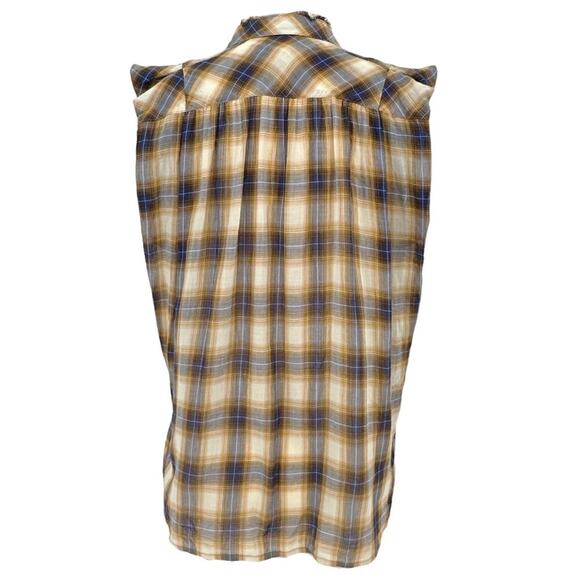 MARC JACOBS Ruffle Detail Plaid Blouse 2 - Picture 2 of 8